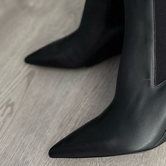 ZARA Zara Leather Wedge Ankle Boots - Picture 6 of 7